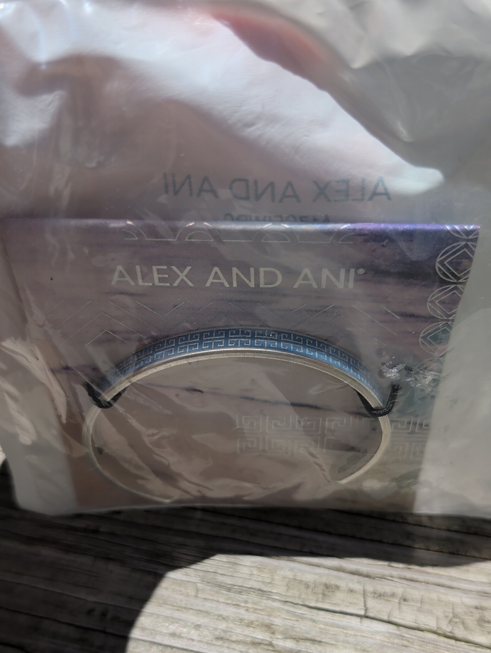 Alex and Ani Silver Bangle, Indigo Wave